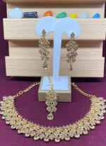 Stone Studded Gold Plated Festive Necklace Set